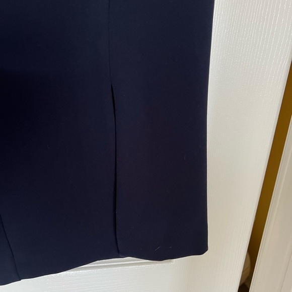 Topshop Boutique Navy Blue Cropped Dress Pants with front slits Size 8 - Picture 3 of 9
